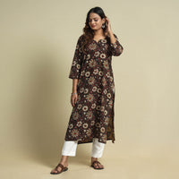 Multicolor - Jahota Block Printed Cotton Straight Kurta