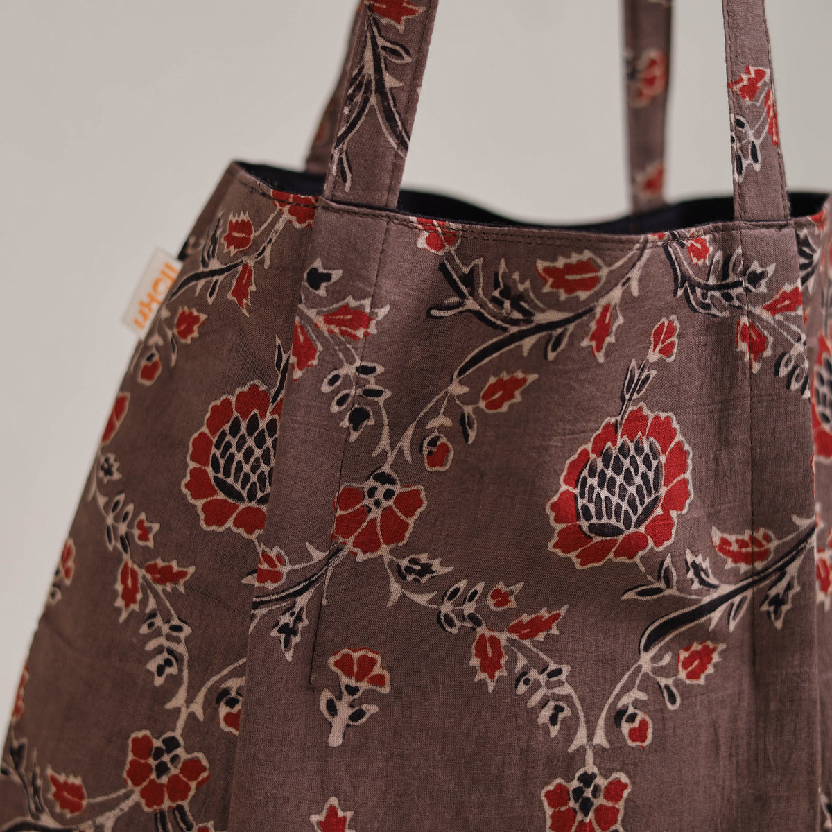 Brown - Eco-Friendly Handmade Cotton Jhola Tote Bag 30