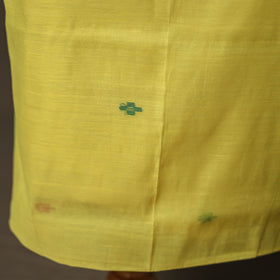 Yellow - jamdani pure handloom muslin unstitched dress