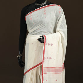 Phulia Jamdani Pure Handloom Cotton Saree with Tassels (Count 92/40) 44