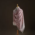 Floral Sanganeri Print Pure Merino Wool Handwoven Shawl 62