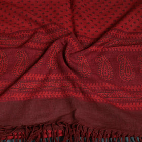 Handwoven Merino Wool Natural Dyed Bagh Hand Block Print Stole 28