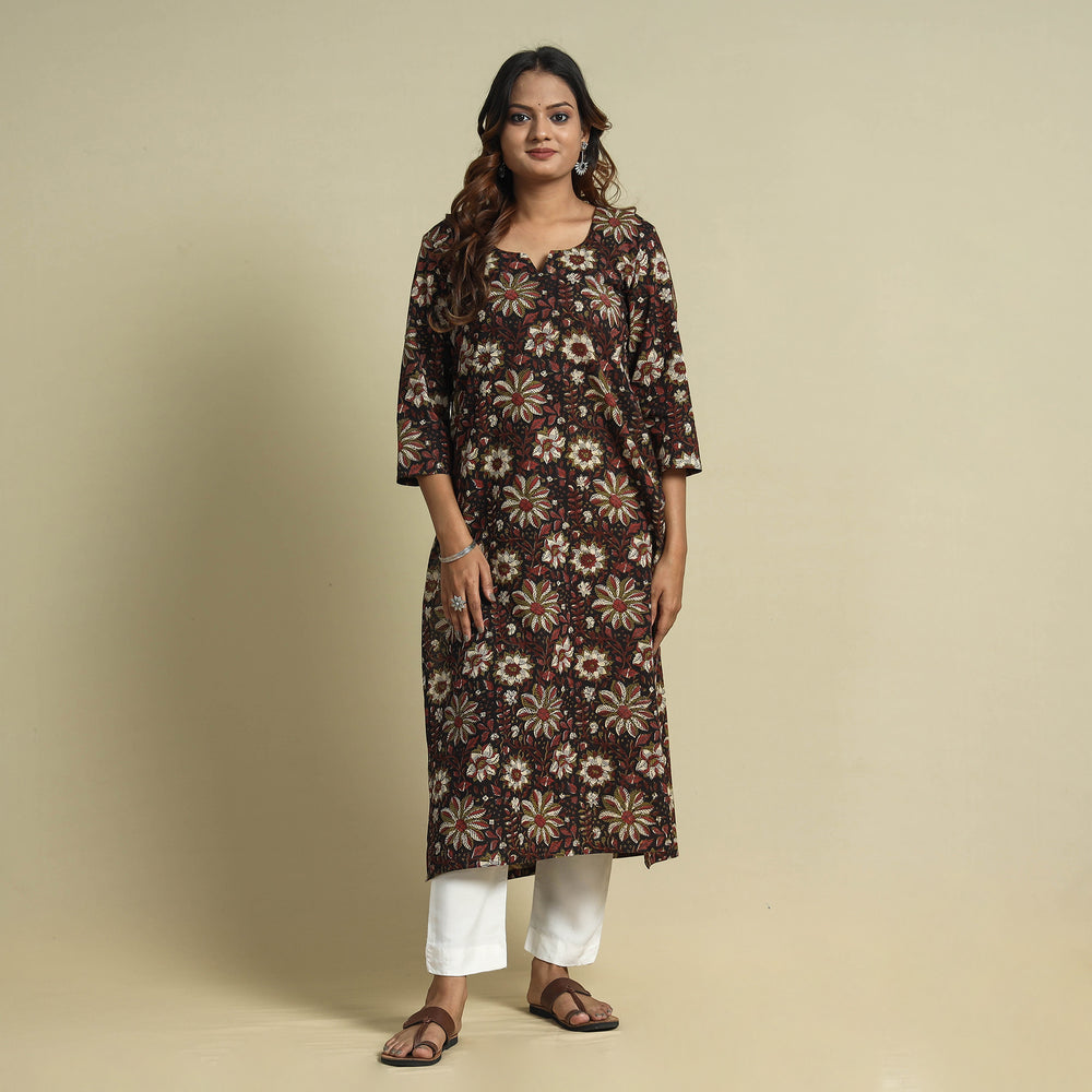 Multicolor - Jahota Block Printed Cotton Straight Kurta