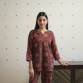 Red - printed cotton co-ord set 01 - handcrafted