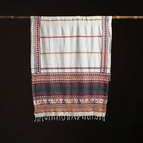 Orissa Tribal Kapadaganda Hand Embroidered Pure Handwoven Cotton Stole 05