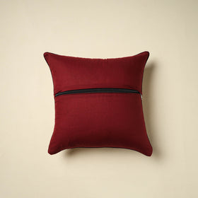 Red Kalamkari Block Print Cotton Cushion Cover