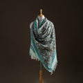 Floral Sanganeri Print Pure Merino Wool Handwoven Shawl 63
