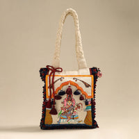 Multicolor - Applique with Pattachitra Handpainted Shoulder Bag from Odisha 22