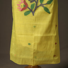 Yellow - jamdani pure handloom muslin unstitched dress
