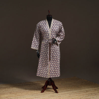 Sanganeri Hand Block Print Cotton Bath Robe 38