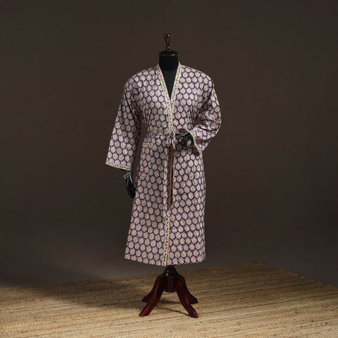 Sanganeri Hand Block Print Cotton Bath Robe 38