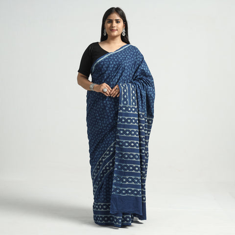 block printed saree