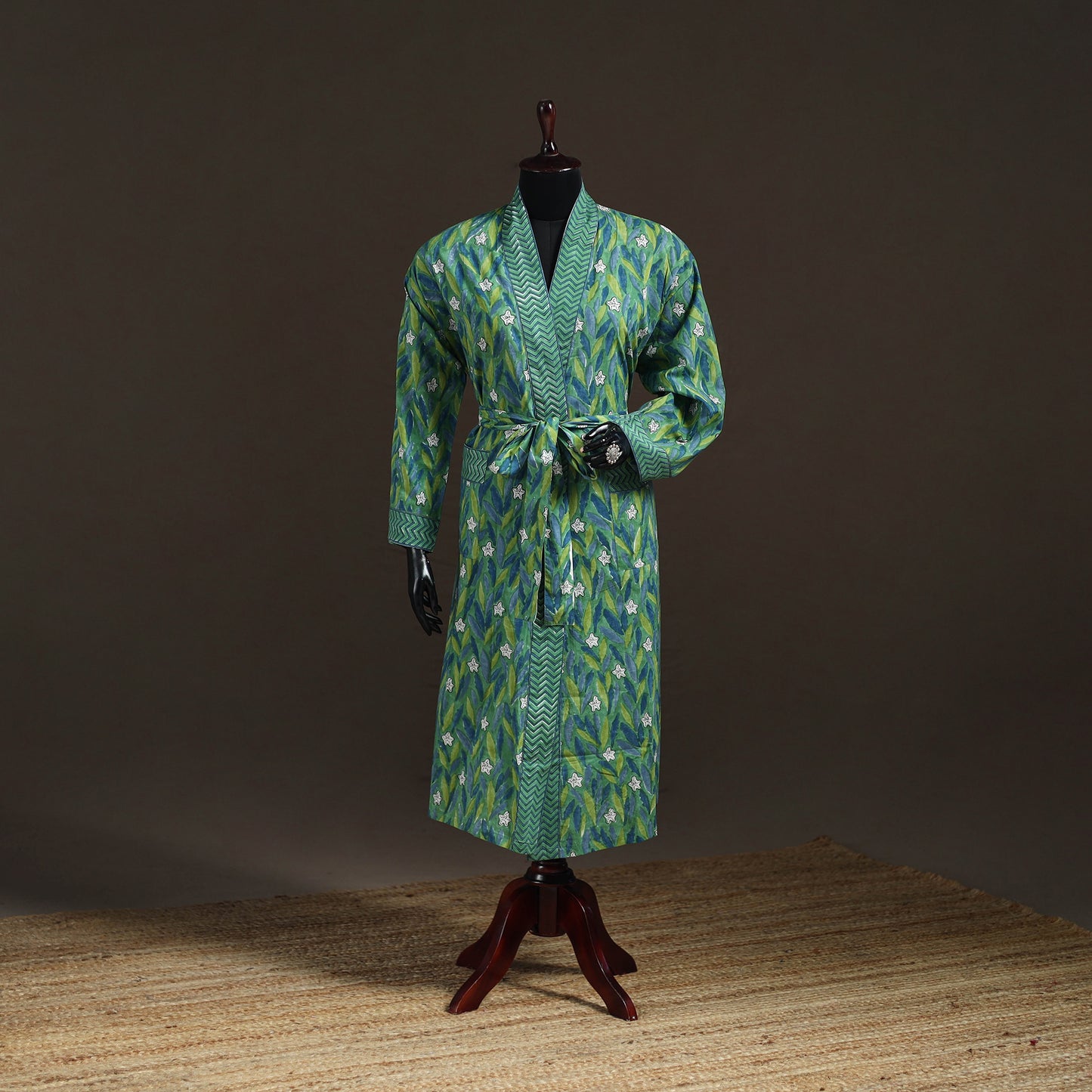 Sanganeri Hand Block Print Cotton Bath Robe 39