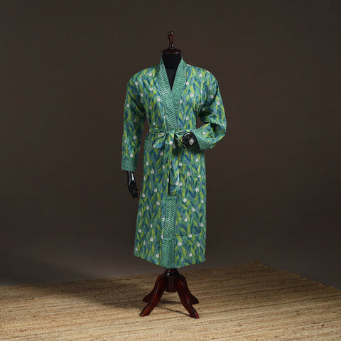 Sanganeri Hand Block Print Cotton Bath Robe 39