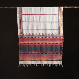 Orissa Tribal Kapadaganda Hand Embroidered Pure Handwoven Cotton Stole 03