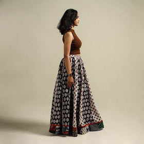 Bagh Hand Block Print 24 Kali Patchwork Cotton Long Skirt 27