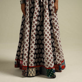 Bagh Hand Block Print 24 Kali Patchwork Cotton Long Skirt 27