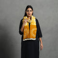 Yellow Kutch Handwoven Merino Wool Shibori & Bandhani Stole