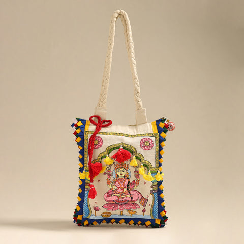 Multicolor - Applique with Pattachitra Handpainted Shoulder Bag from Odisha 20