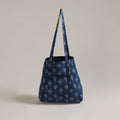 Blue - Eco-Friendly Handmade Cotton Jhola Tote Bag 35