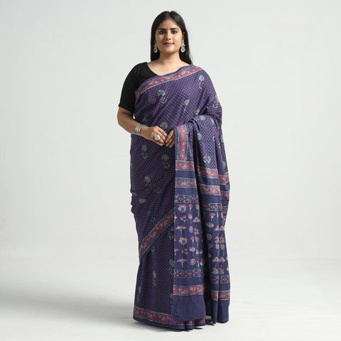 block printed saree