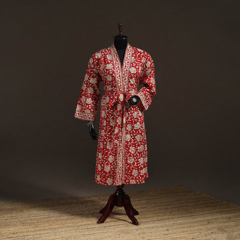 Sanganeri Hand Block Print Cotton Bath Robe 40