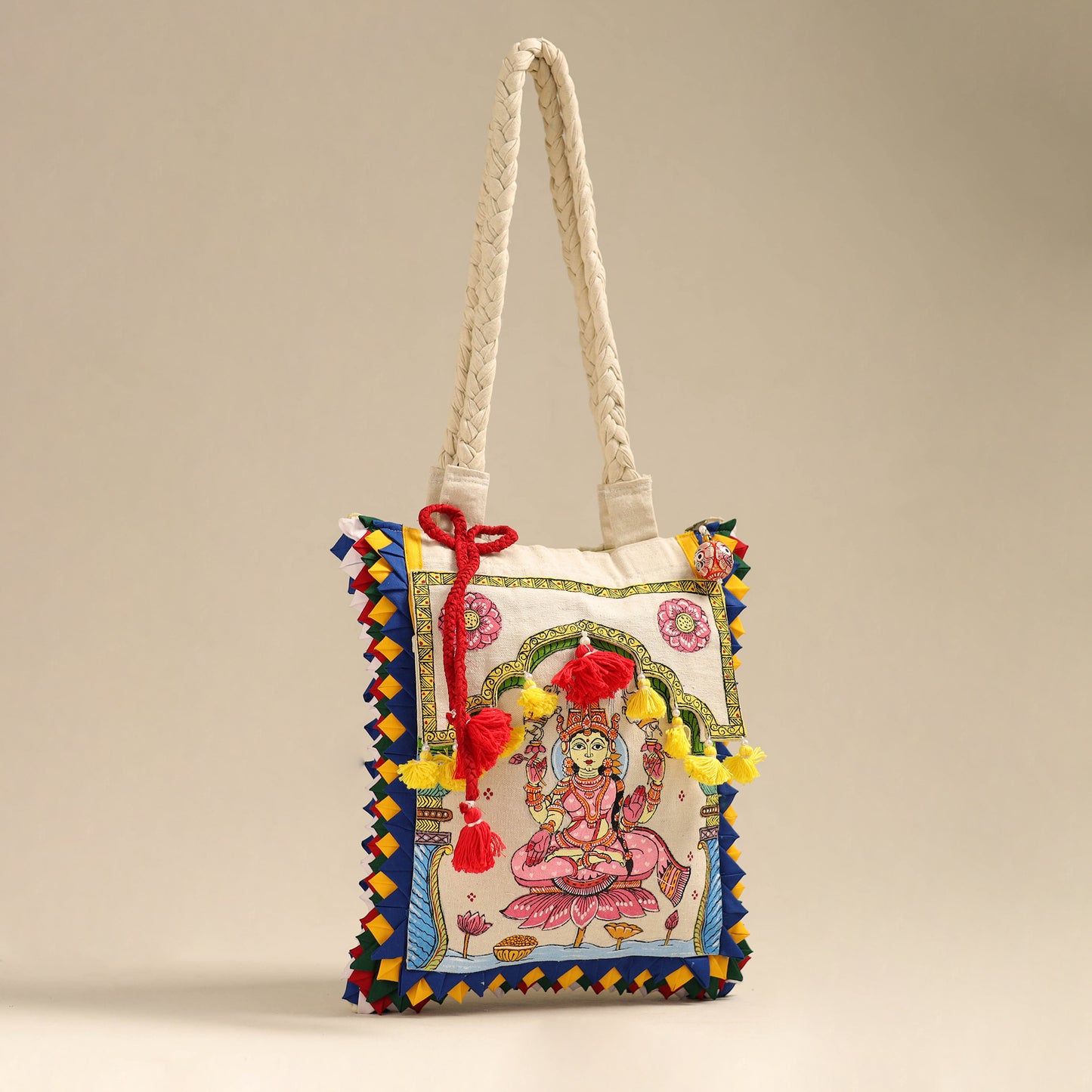 Multicolor - Applique with Pattachitra Handpainted Shoulder Bag from Odisha 20