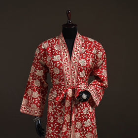 Sanganeri Hand Block Print Cotton Bath Robe 40