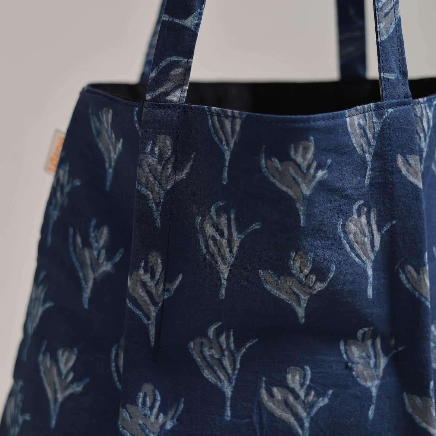 Blue - Eco-Friendly Handmade Cotton Jhola Tote Bag 35
