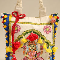 Multicolor - Applique with Pattachitra Handpainted Shoulder Bag from Odisha 20