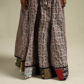 Bagh Hand Block Print 24 Kali Patchwork Cotton Long Skirt 28