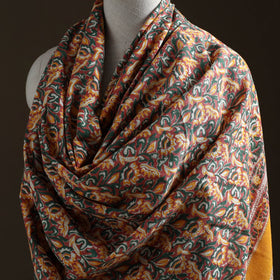 Floral Sanganeri Print Pure Merino Wool Handwoven Shawl 65