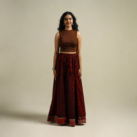 Bagh Hand Block Print 24 Kali Patchwork Cotton Long Skirt 29