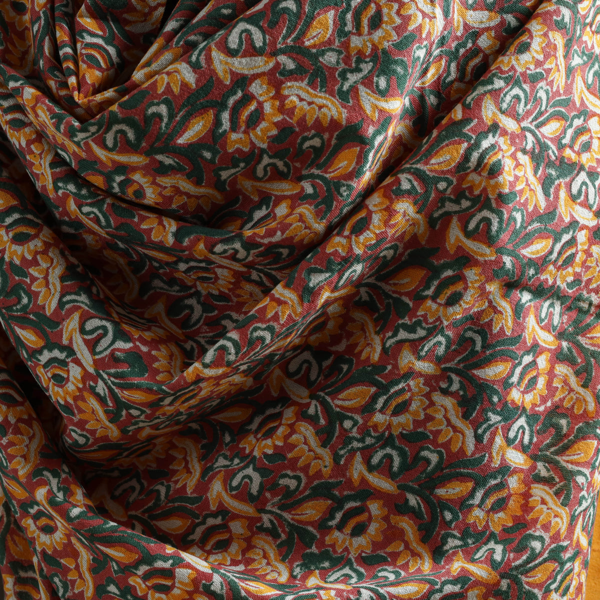 Floral Sanganeri Print Pure Merino Wool Handwoven Shawl 65