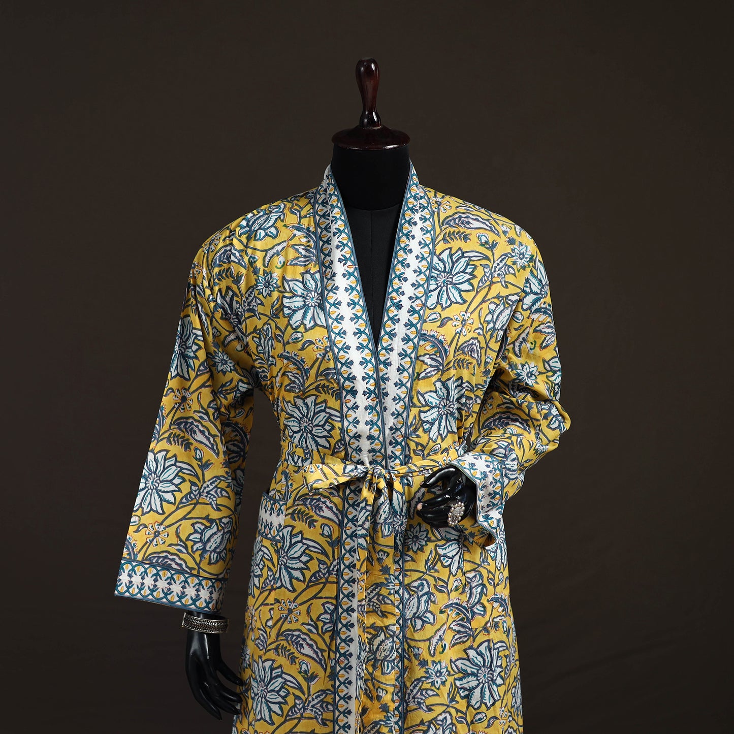 Sanganeri Hand Block Print Cotton Bath Robe 41