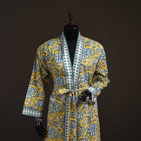 Sanganeri Hand Block Print Cotton Bath Robe 41