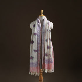 Floral Sanganeri Print Pure Merino Wool Handwoven Shawl 66