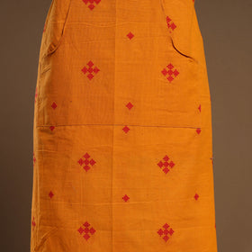 Buy Orange Jacquard Weaving Cotton Apron with Pocket