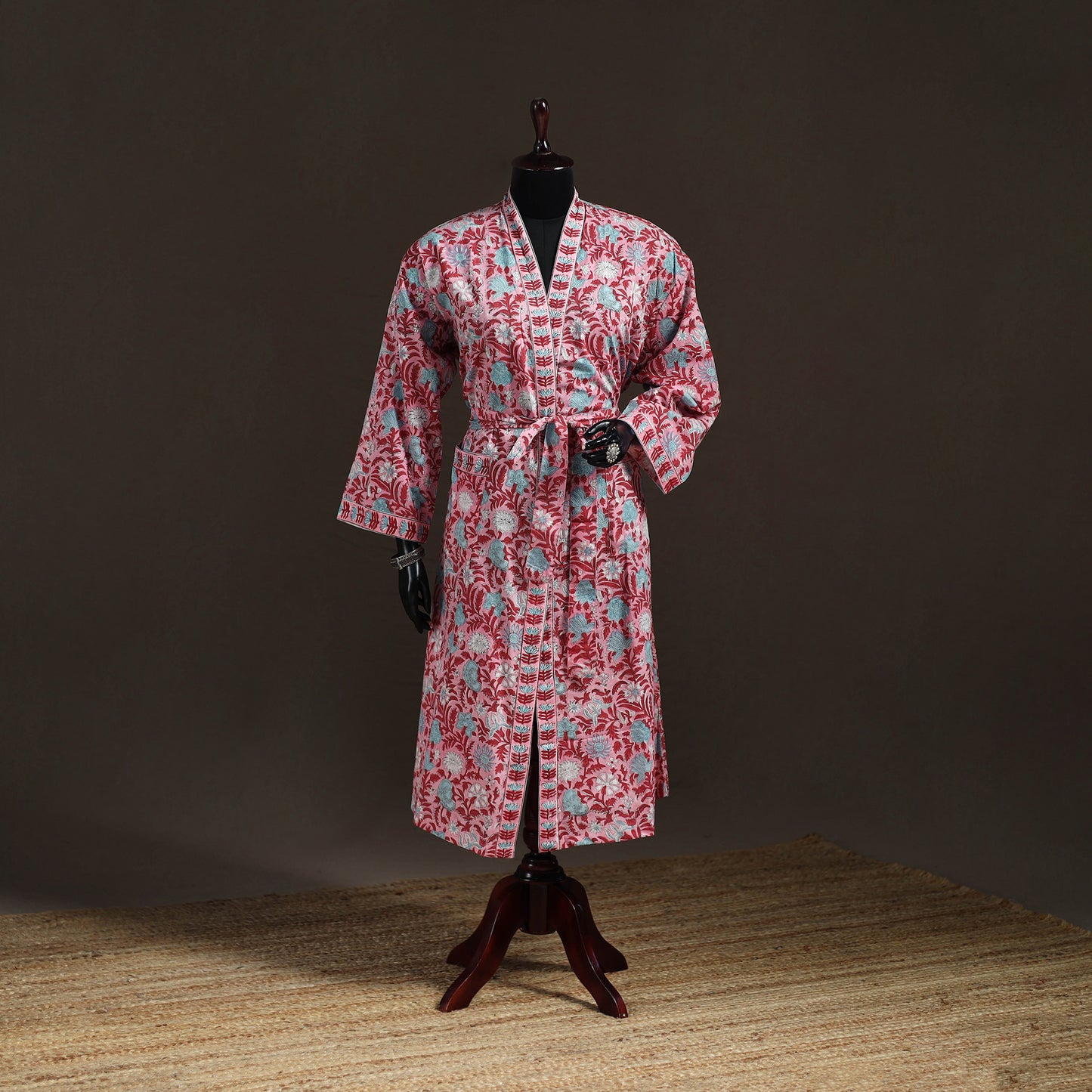Sanganeri Hand Block Print Cotton Bath Robe 42