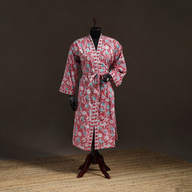 Sanganeri Hand Block Print Cotton Bath Robe 42
