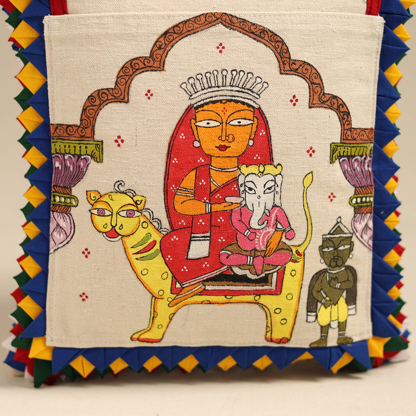 Multicolor - Applique with Pattachitra Handpainted Shoulder Bag from Odisha 21