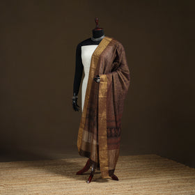 Bagh Hand Block Print Natural Dyed Tissue Zari Chanderi Silk Dupatta 01