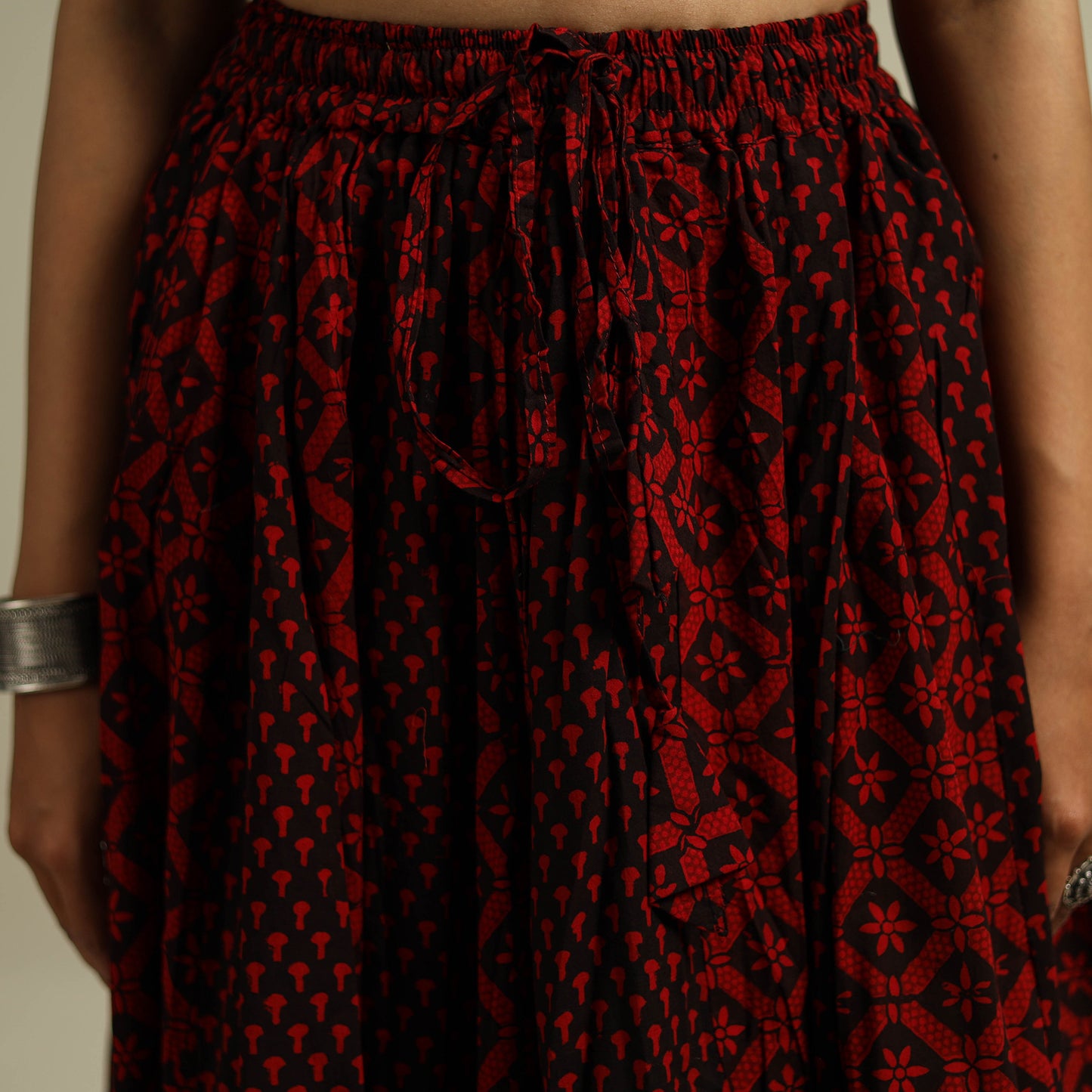 Bagh Hand Block Print 24 Kali Patchwork Cotton Long Skirt 29