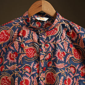 Sanganeri Hand Block Print Cotton Short Men Kurta 08