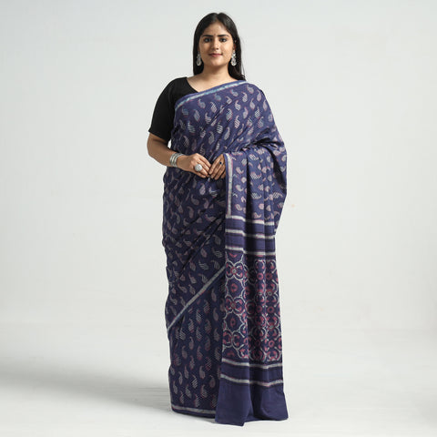 block printed saree