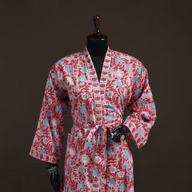 Sanganeri Hand Block Print Cotton Bath Robe 42