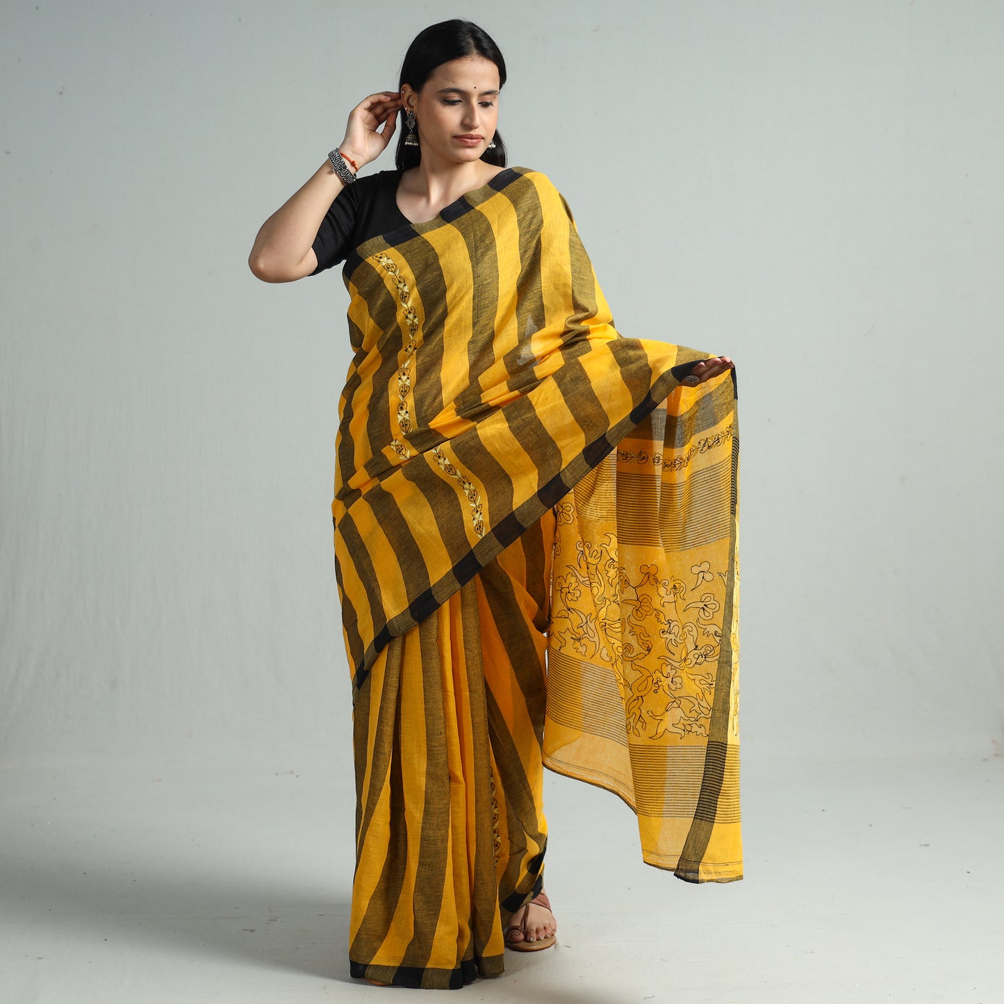 Kantha Embroidery Saree 