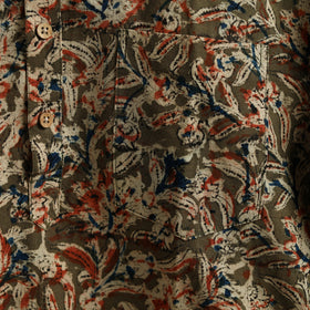 Hand Block Print Natural Dyed Cotton Short Kalamkari Kurta for Men 01