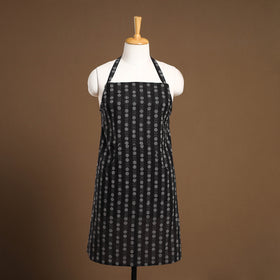 Buy Black Jacquard Weaving Cotton Apron with Pocket