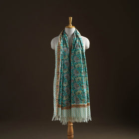Floral Sanganeri Print Pure Merino Wool Handwoven Shawl 67